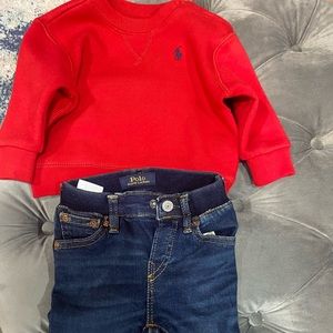 Baby boys Ralph Lauren sweater with the jeans!